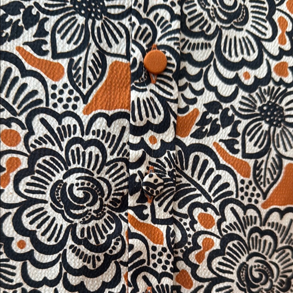Alexis Orange and Black Floral Playsuit/cover Up Sz M - Picture 3 of 11